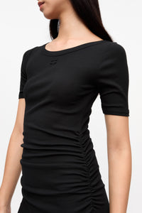 Robe côtelée en coton - Black