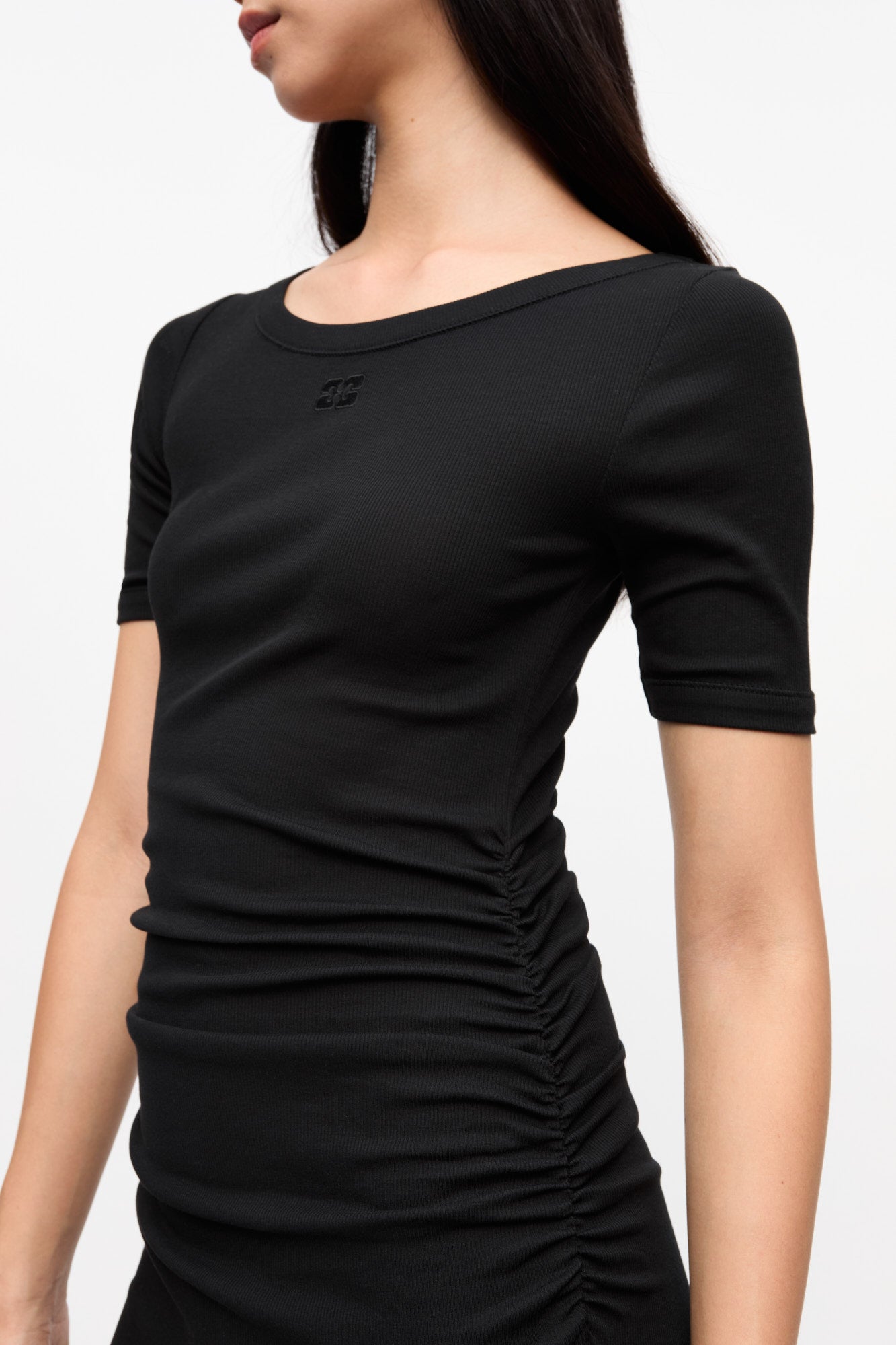 Robe côtelée en coton - Black
