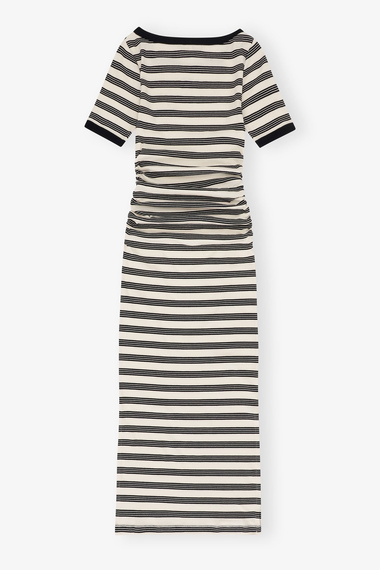 Robe à manches courtes côtelée et rayures en coton - Sky Captain