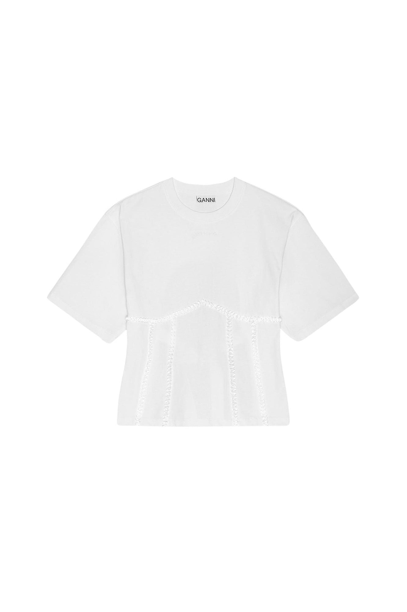 T-shirt avec lien à nouer au dos en coton - Bright White
