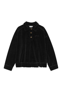 Polo en velours - Black