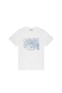 T-shirt avec imprimé dentelle en jersey - Bright White