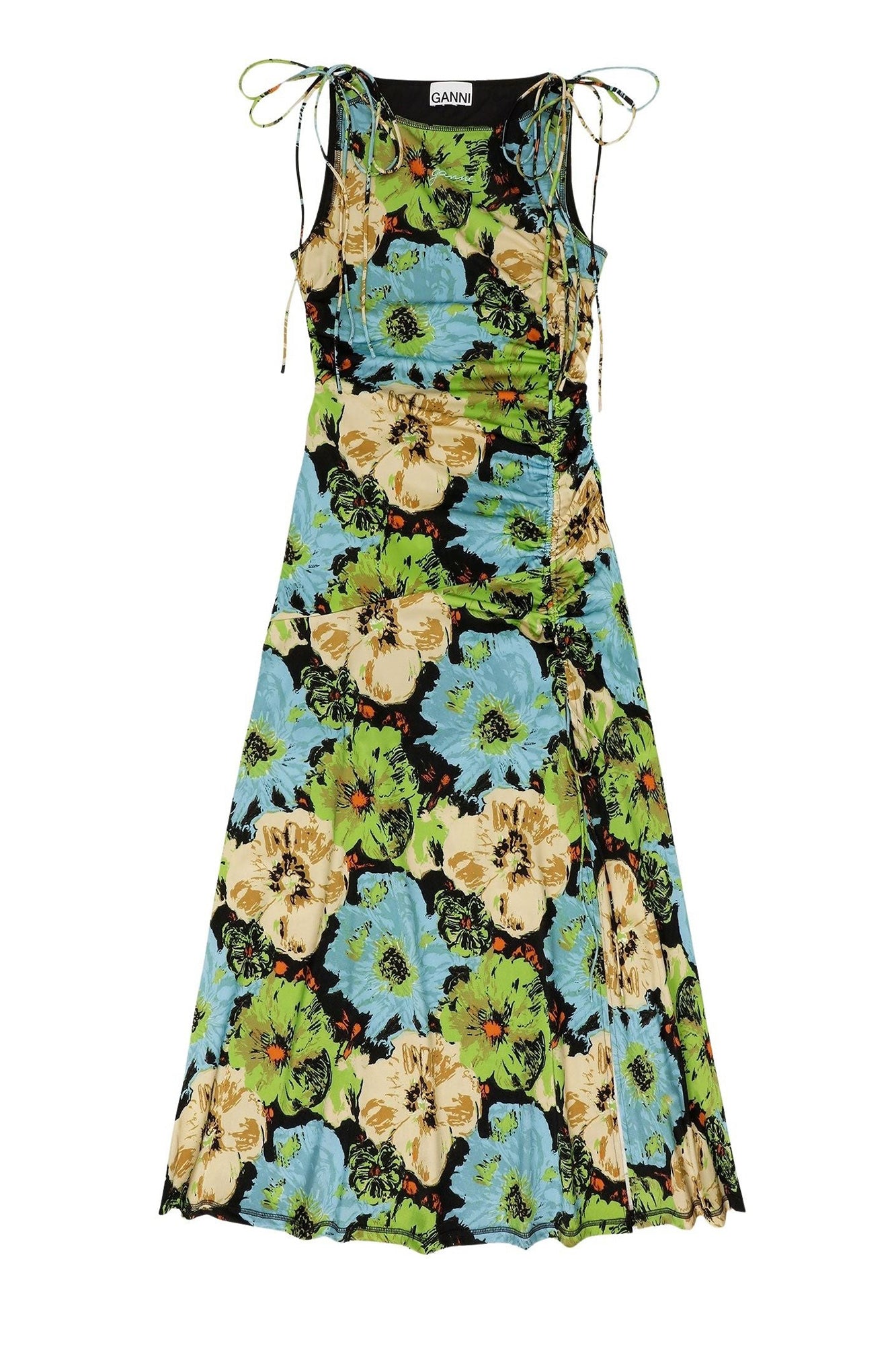 Robe froncée de Lycra à imprimé floral en jersey - Multicolour