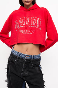 Sweat à capuche orné de strass - Racing Red