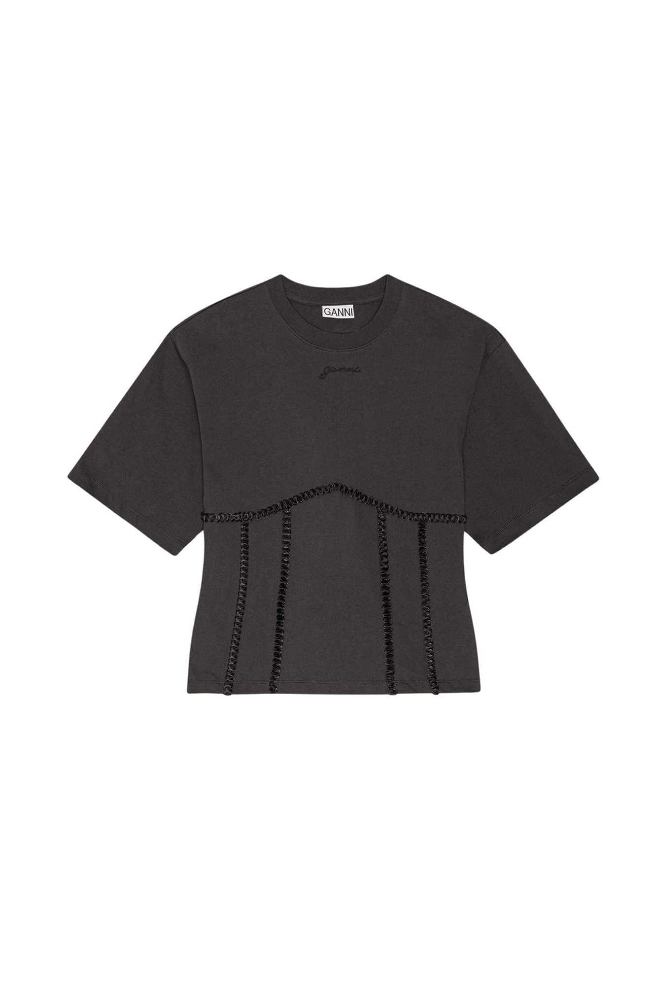 T-shirt avec lacets à nouer au dos en coton - Phantom