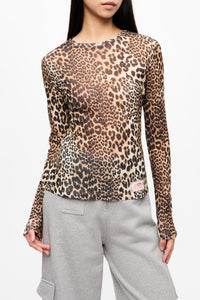 Blouse à manches longues animal en maille - Leopard