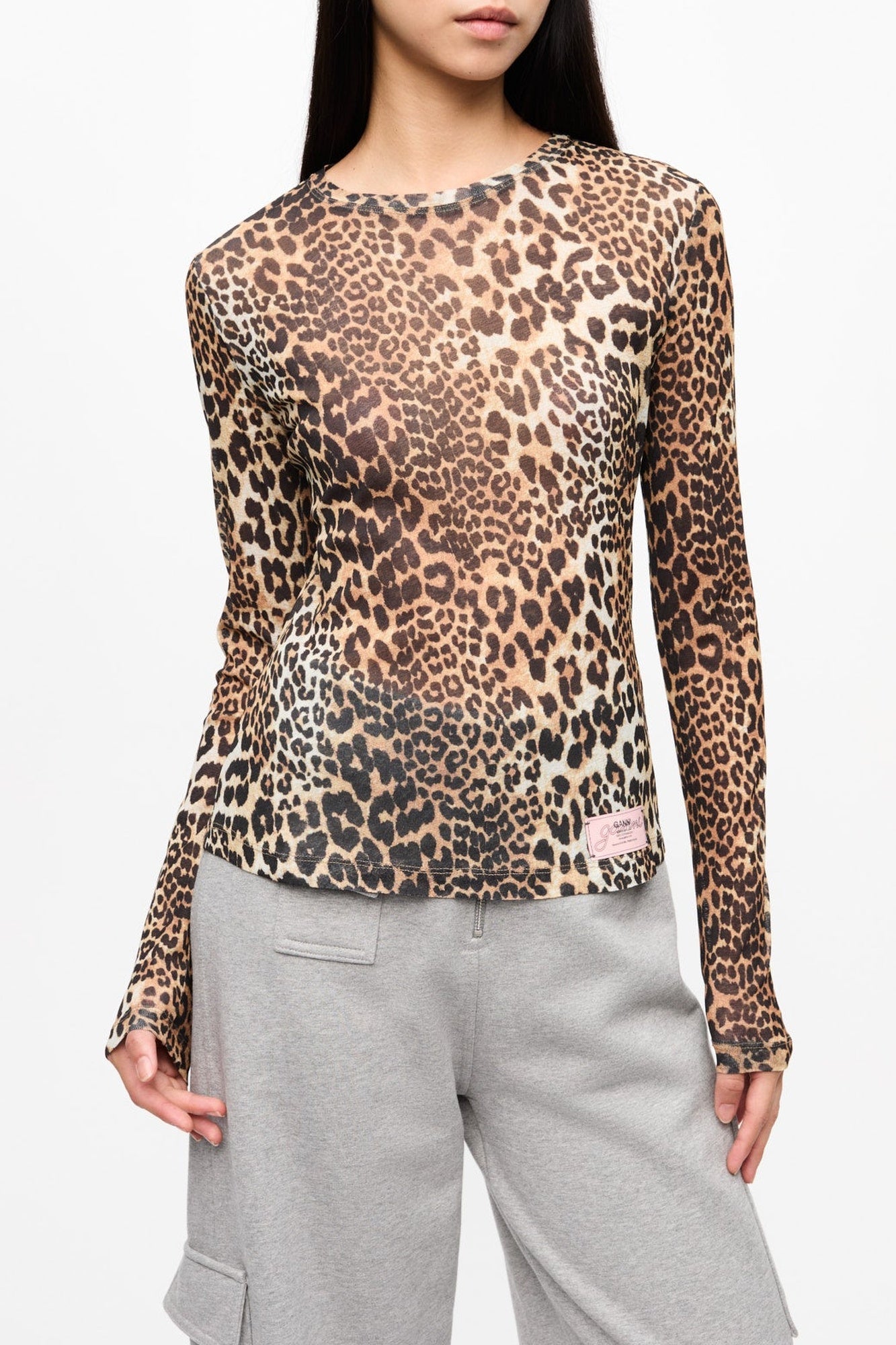 Blouse à manches longues animal en maille - Leopard