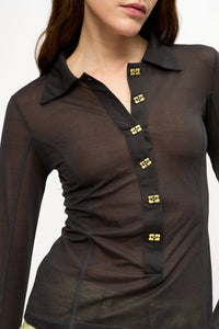 Top boutonné en maille - Phantom