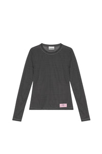T-shirt à manches longues de maille en jersey - Phantom