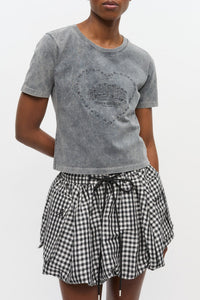 T-shirt courte à motif cœur délavé - Phantom