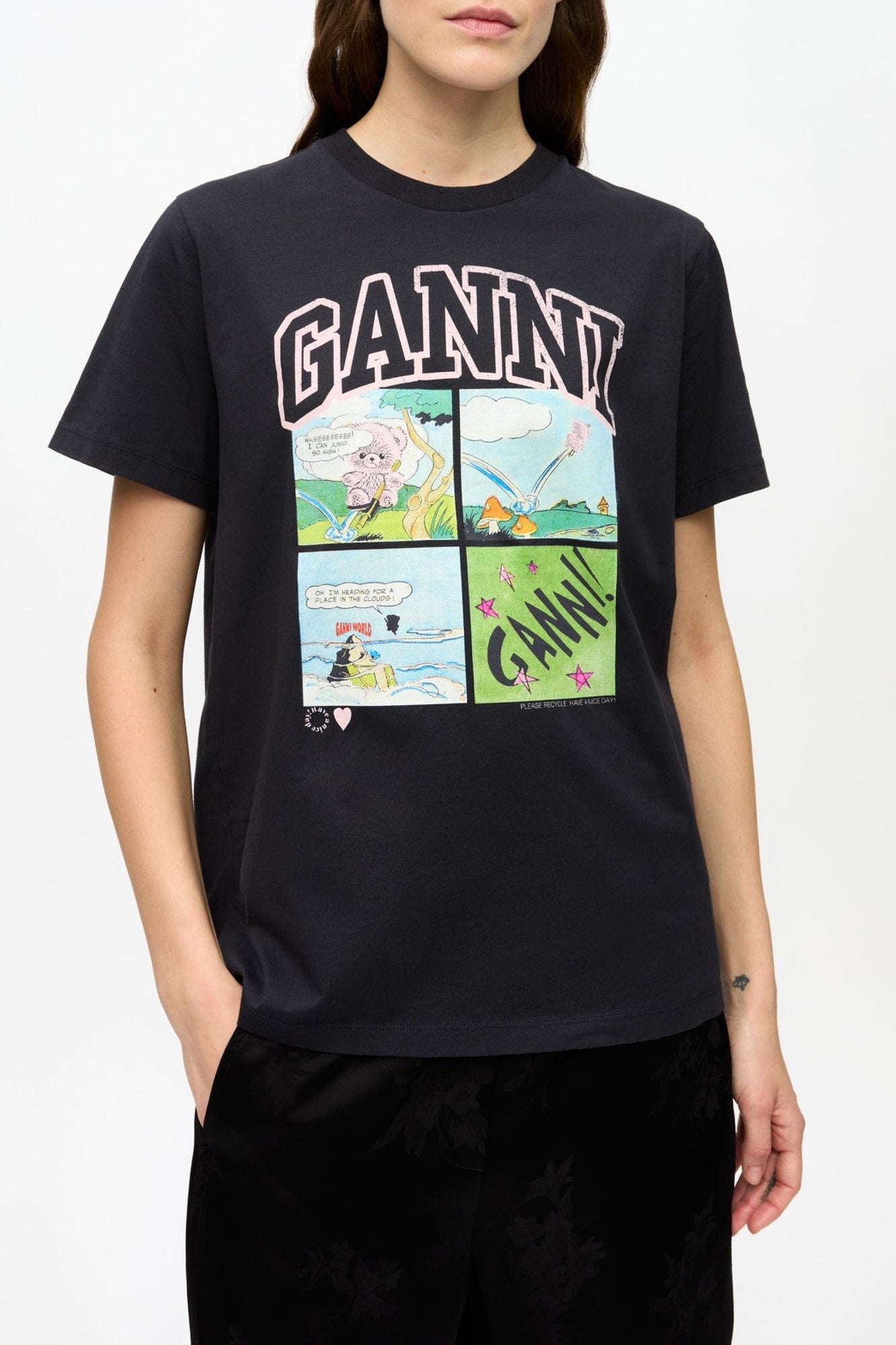 T-shirt basique décontracté en jersey - Phantom