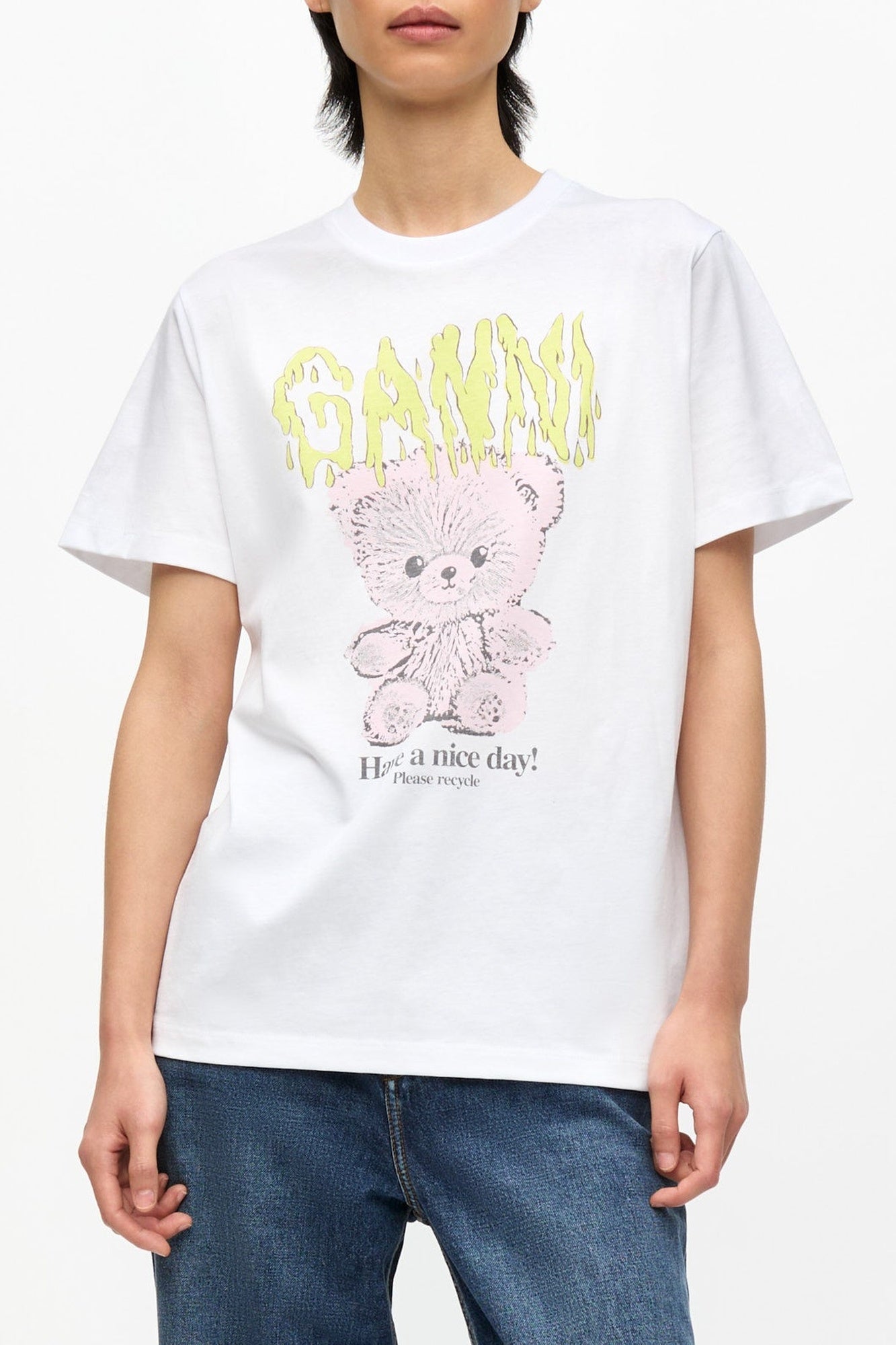T-shirt basique décontracté de coton en jersey - Bright White