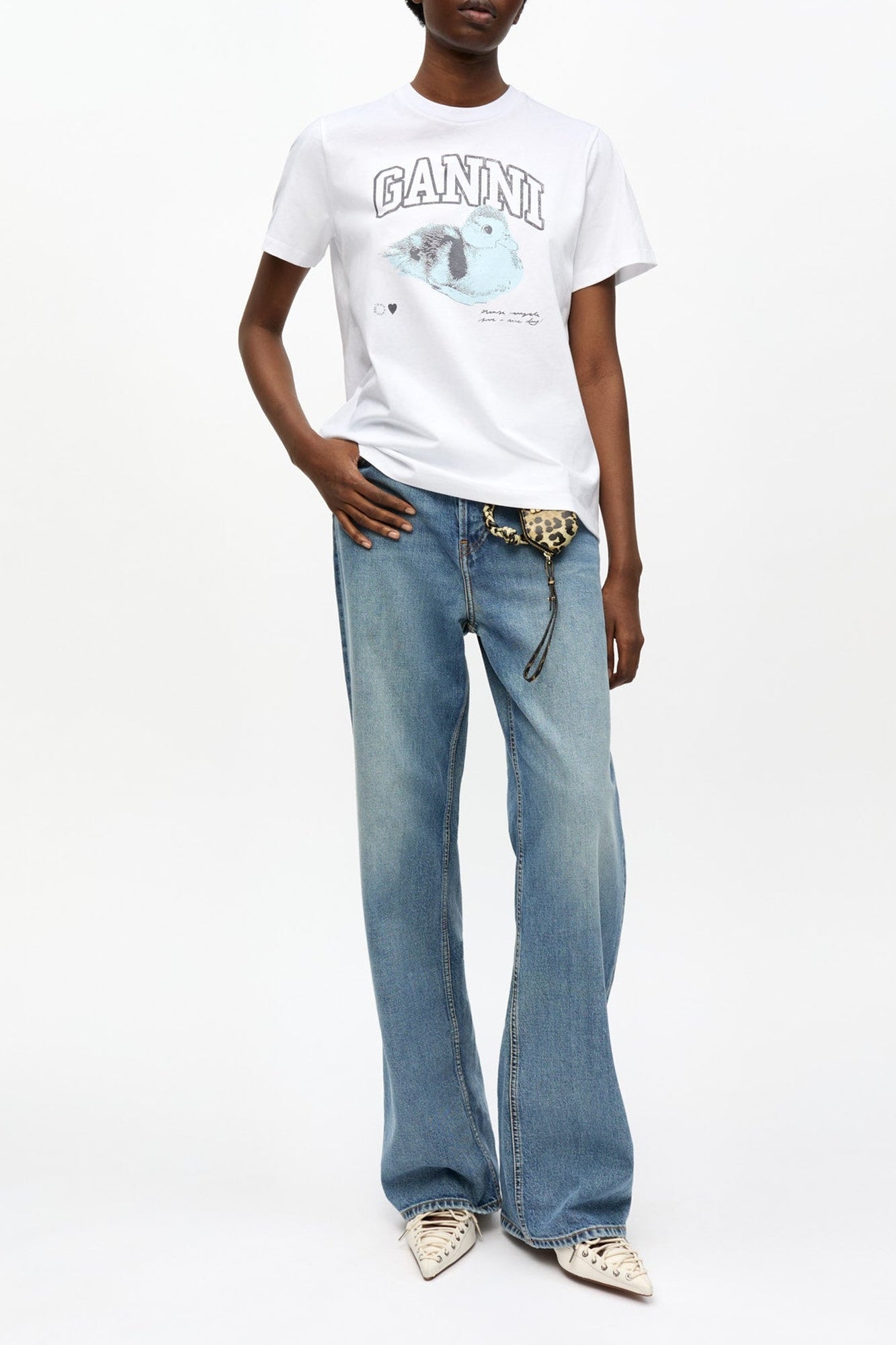 T-shirt décontracté Duckie en jersey - Bright White