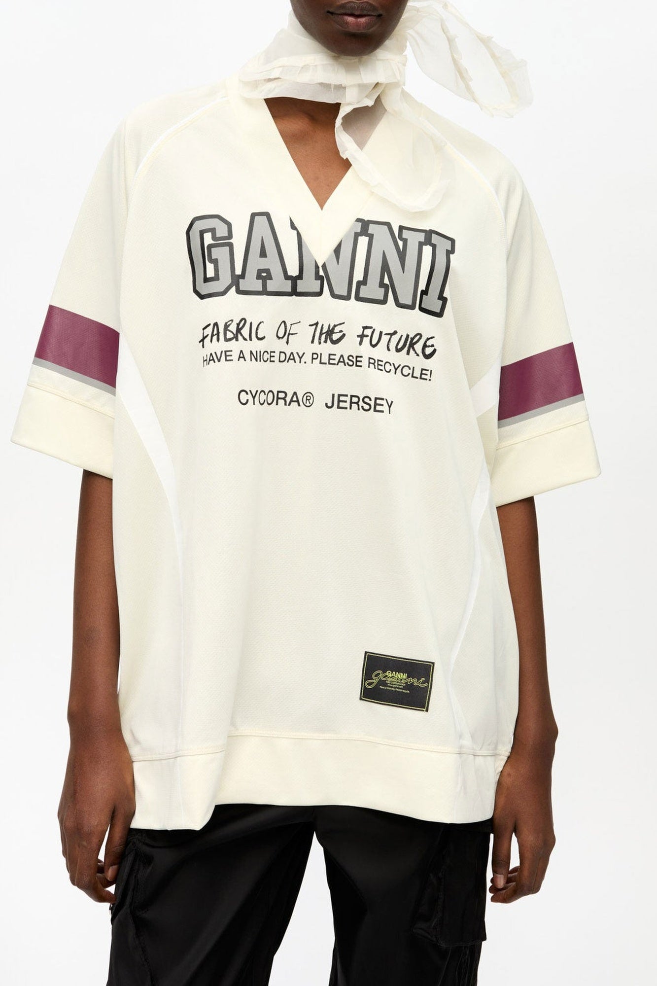 T-shirt oversize League en maille - Antique White