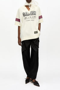 T-shirt oversize League en maille - Antique White