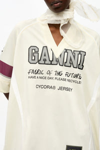 T-shirt oversize League en maille - Antique White