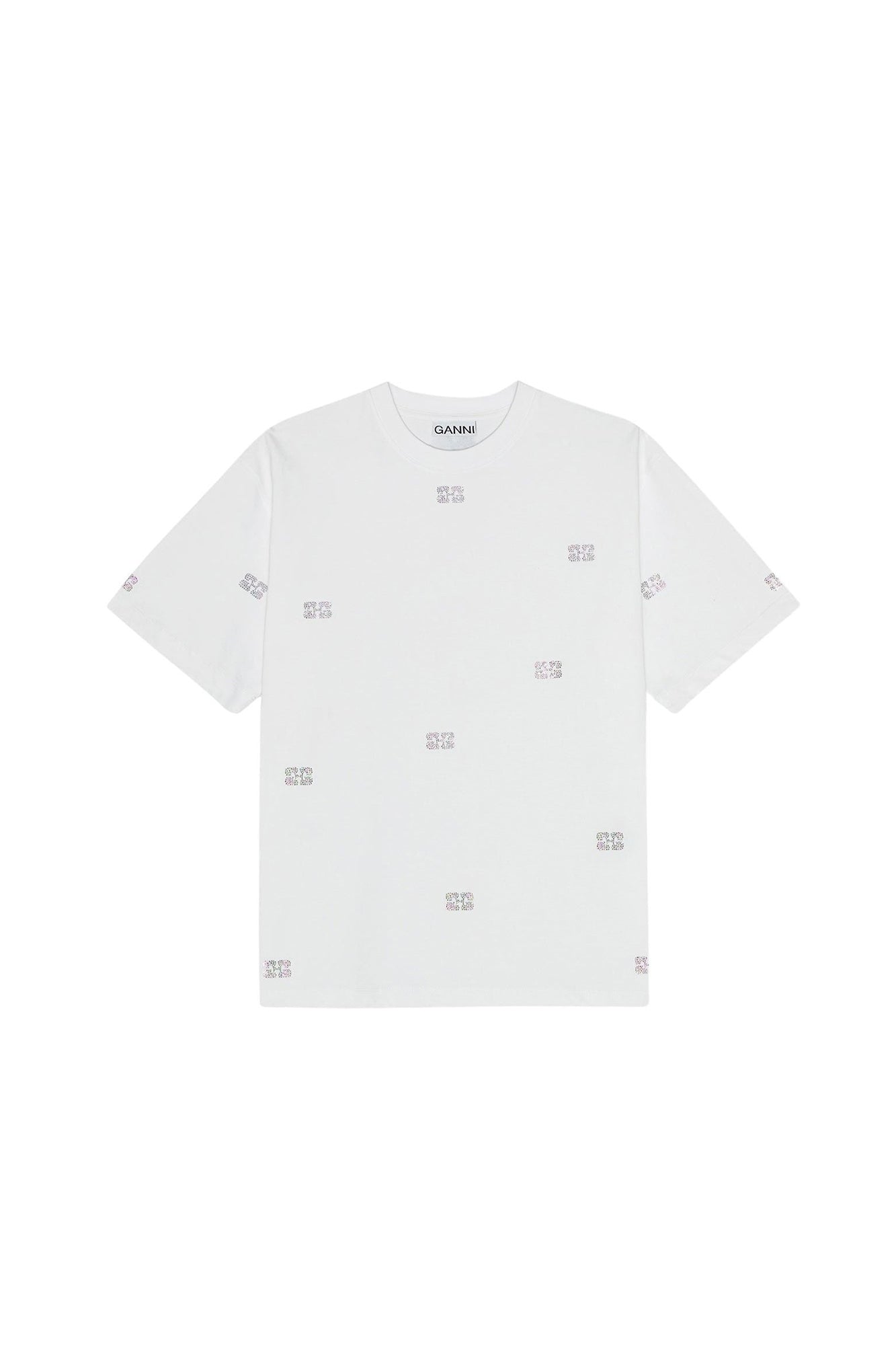 T-shirt épais à strass en coton - Bright White