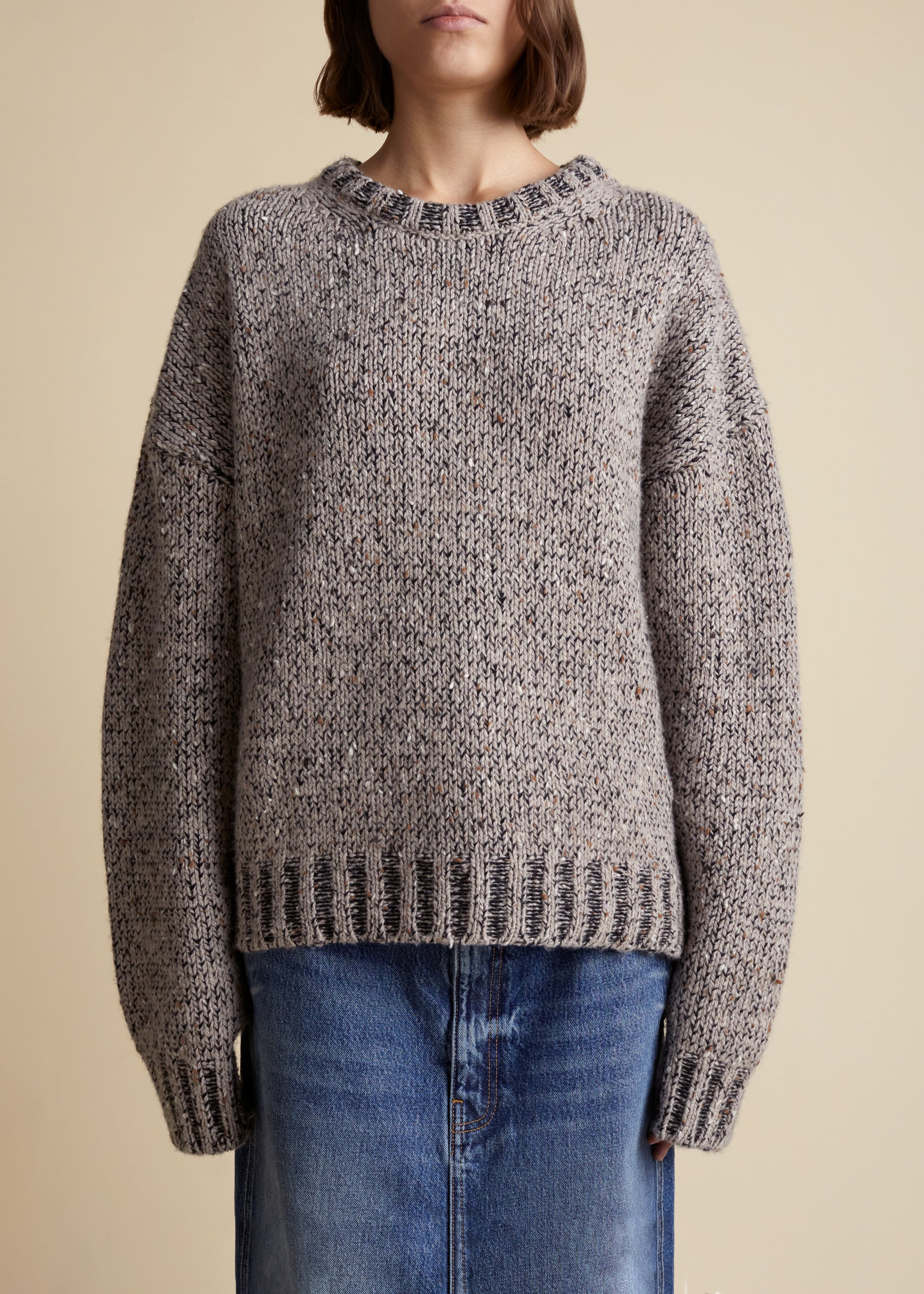 Tabitha sweater in cashmere - Biscuit