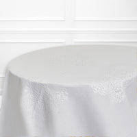 Hortensias Linen Tablecloth - White & Silver