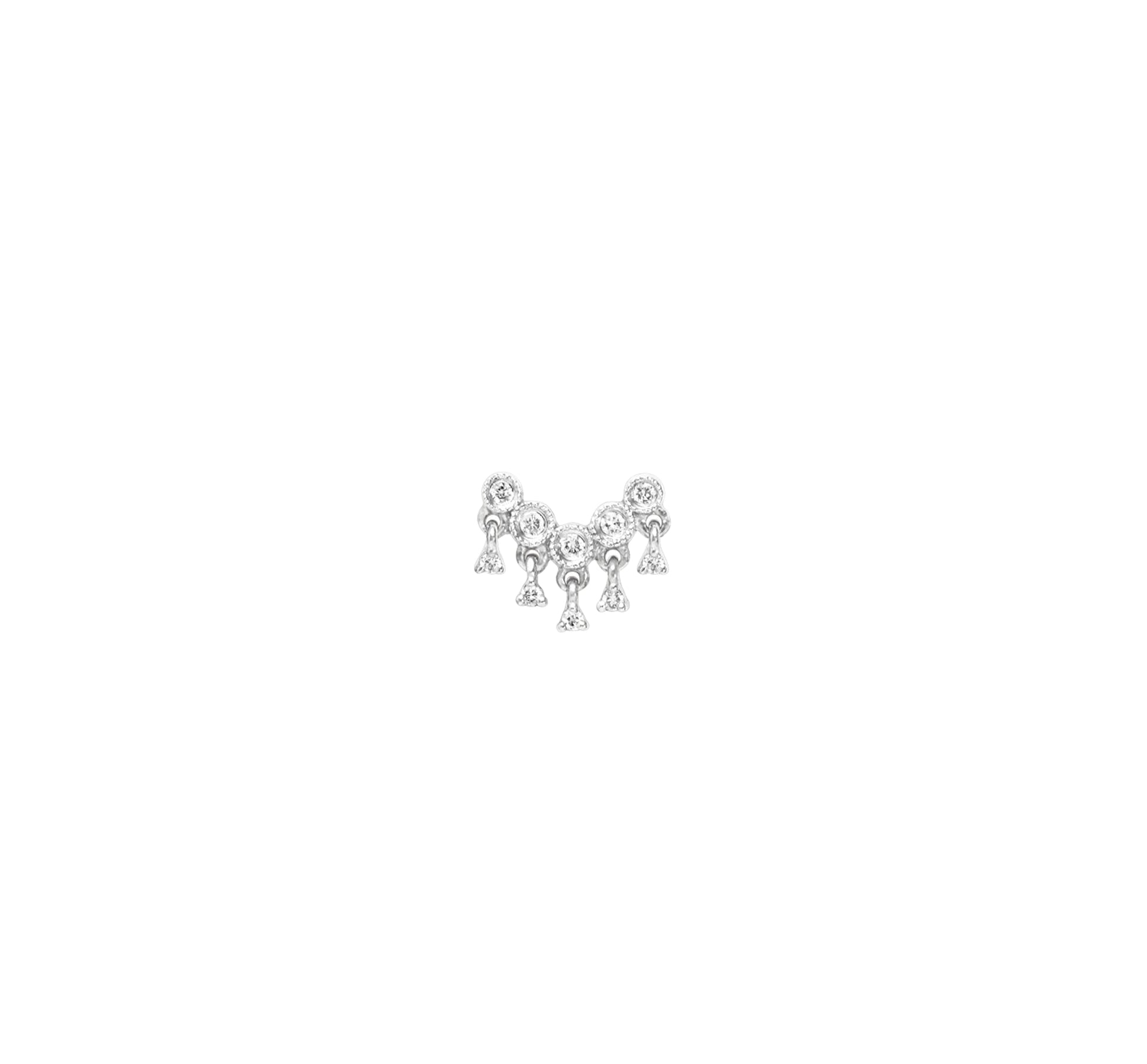 "Talitha" single-loop earring in 18K white gold set with diamonds - White gold