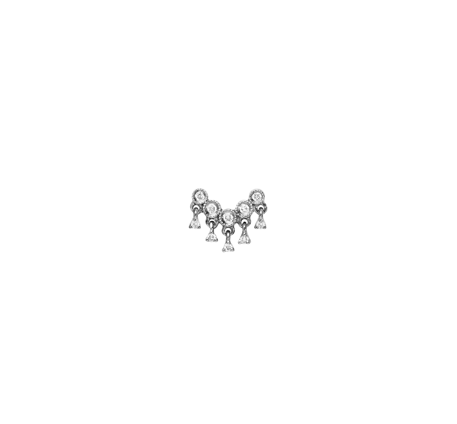 "Talitha" single earring in 18K black gold set with diamonds - Black gold