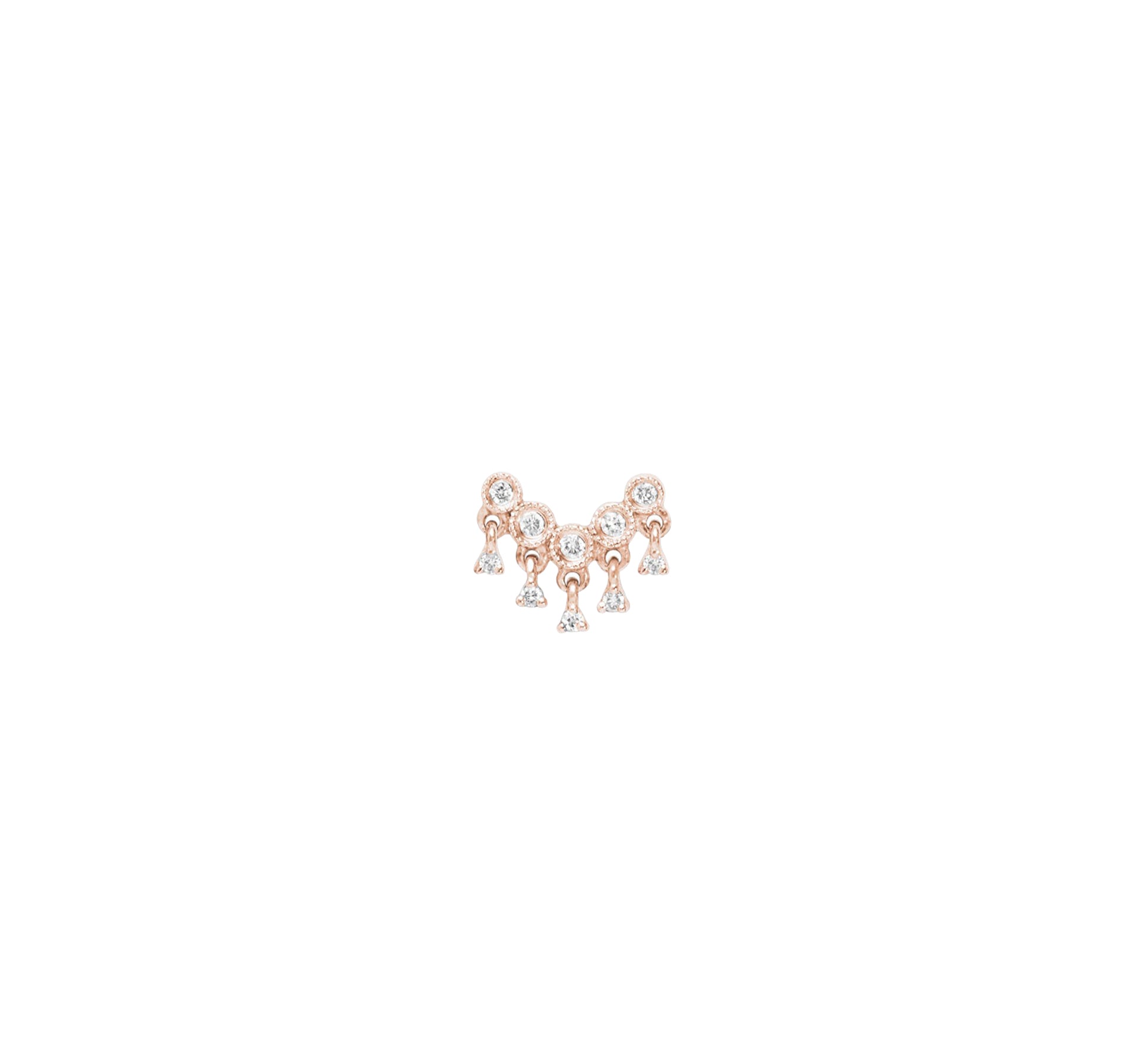 Mono boucle Talitha en or rose 18K sertie de diamants - Or rose