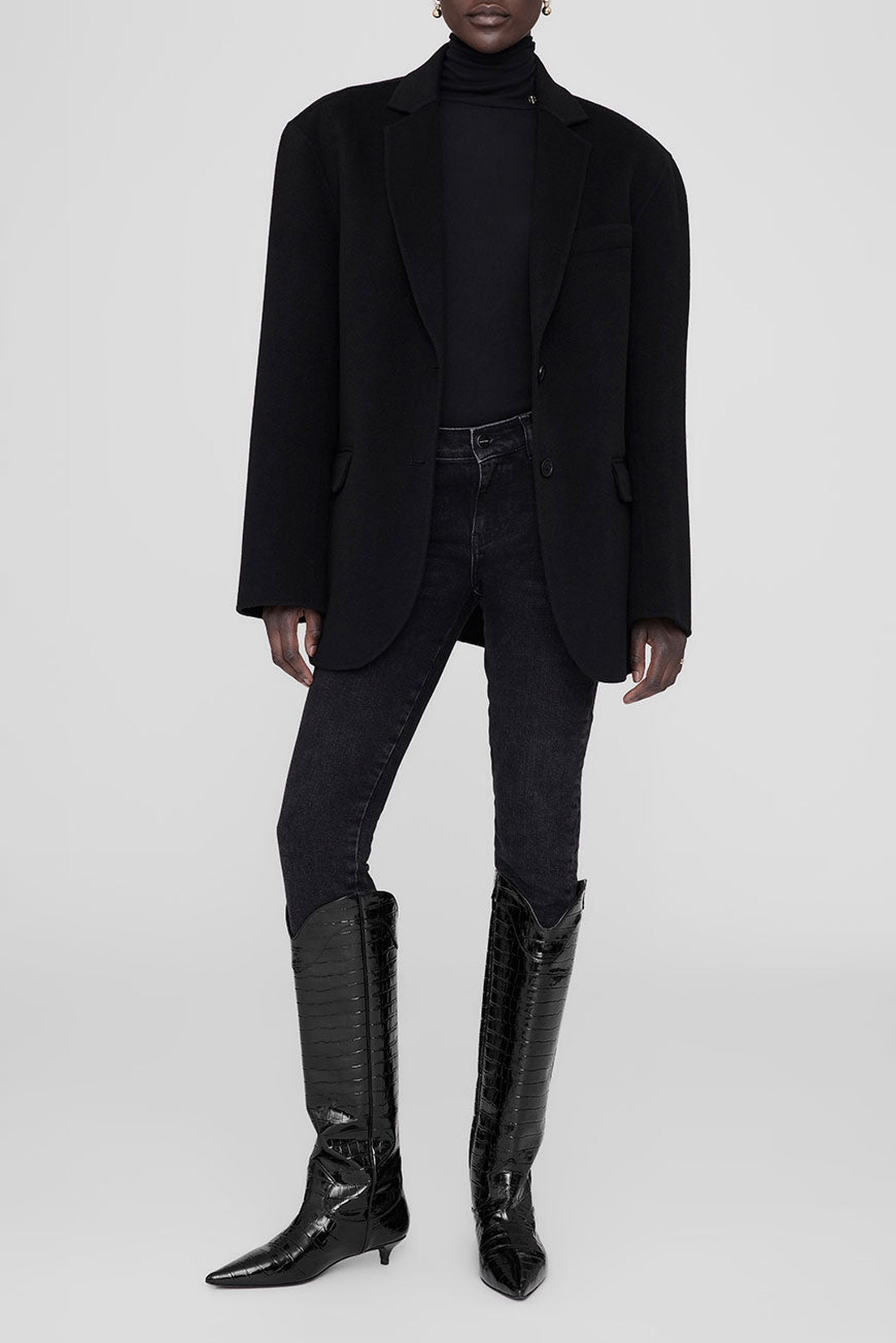 7qty NEW / TALL RAE BOOTS - BLACK EMBOSSED