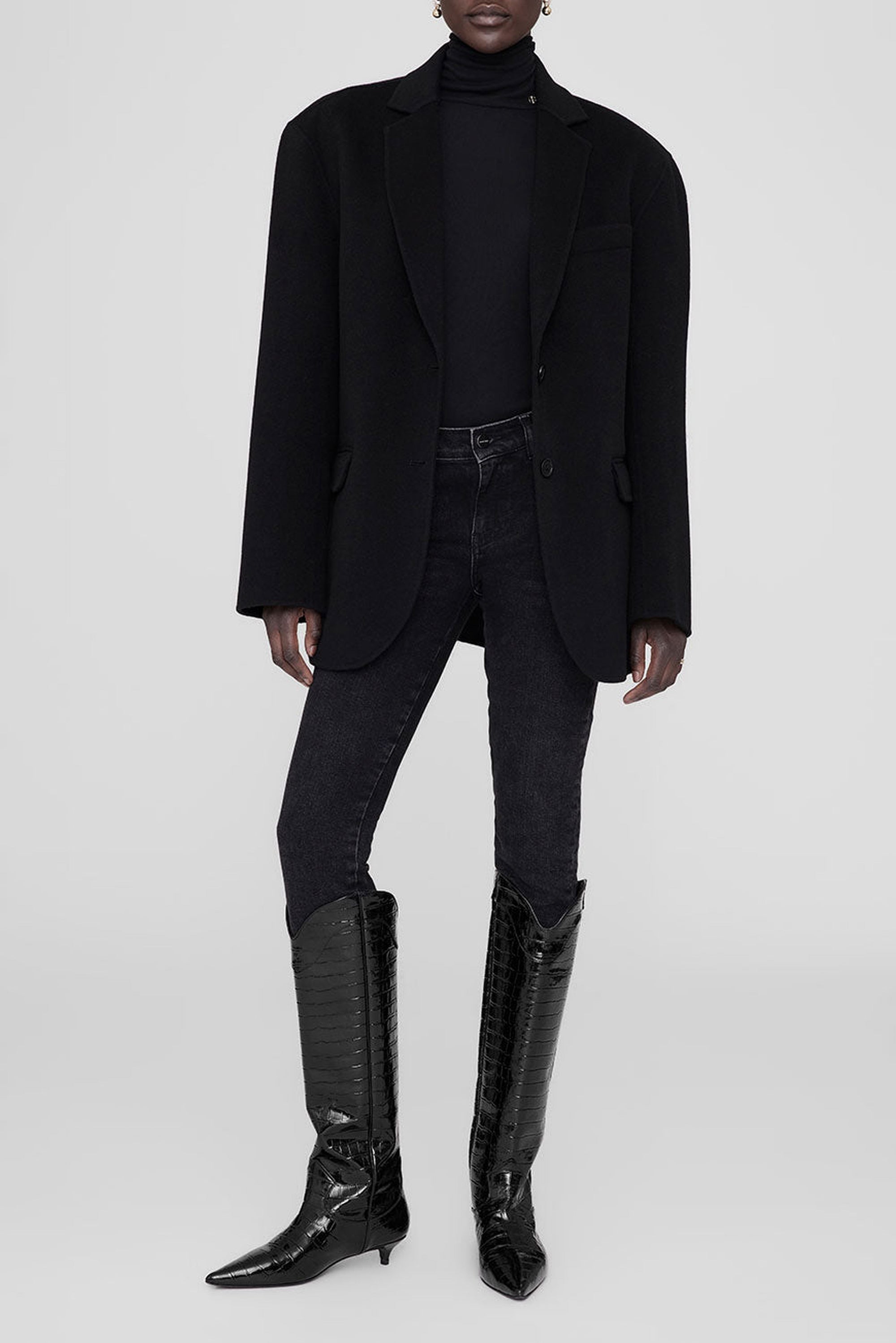 TALL RAE BOOTS - BLACK EMBOSSED