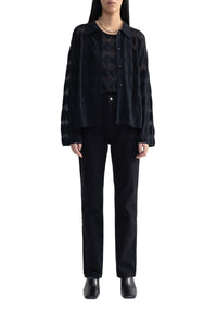 Cardigan Tamara en lin mélangé - Black