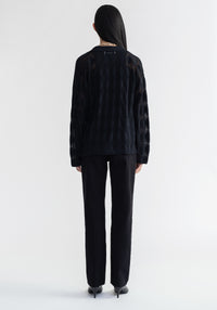 Cardigan Tamara en lin mélangé - Black