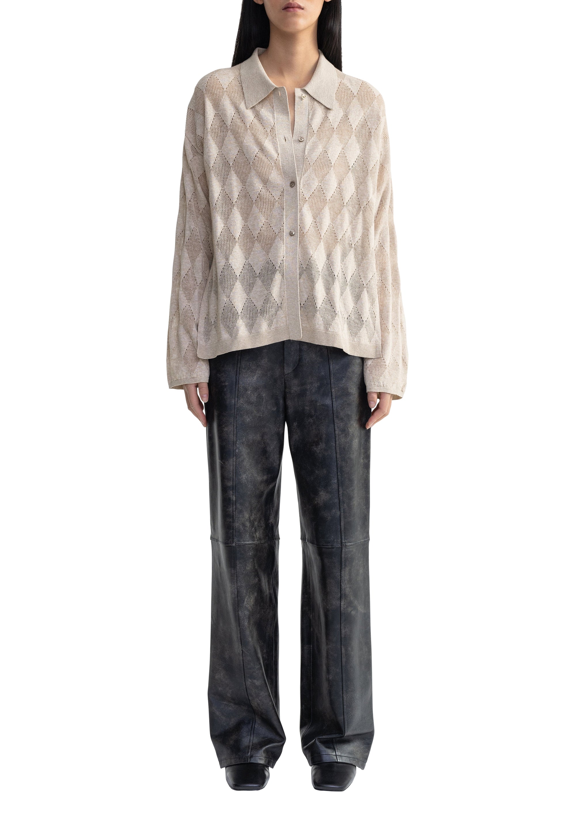 Cardigan Tamara en lin mélangé - Hay