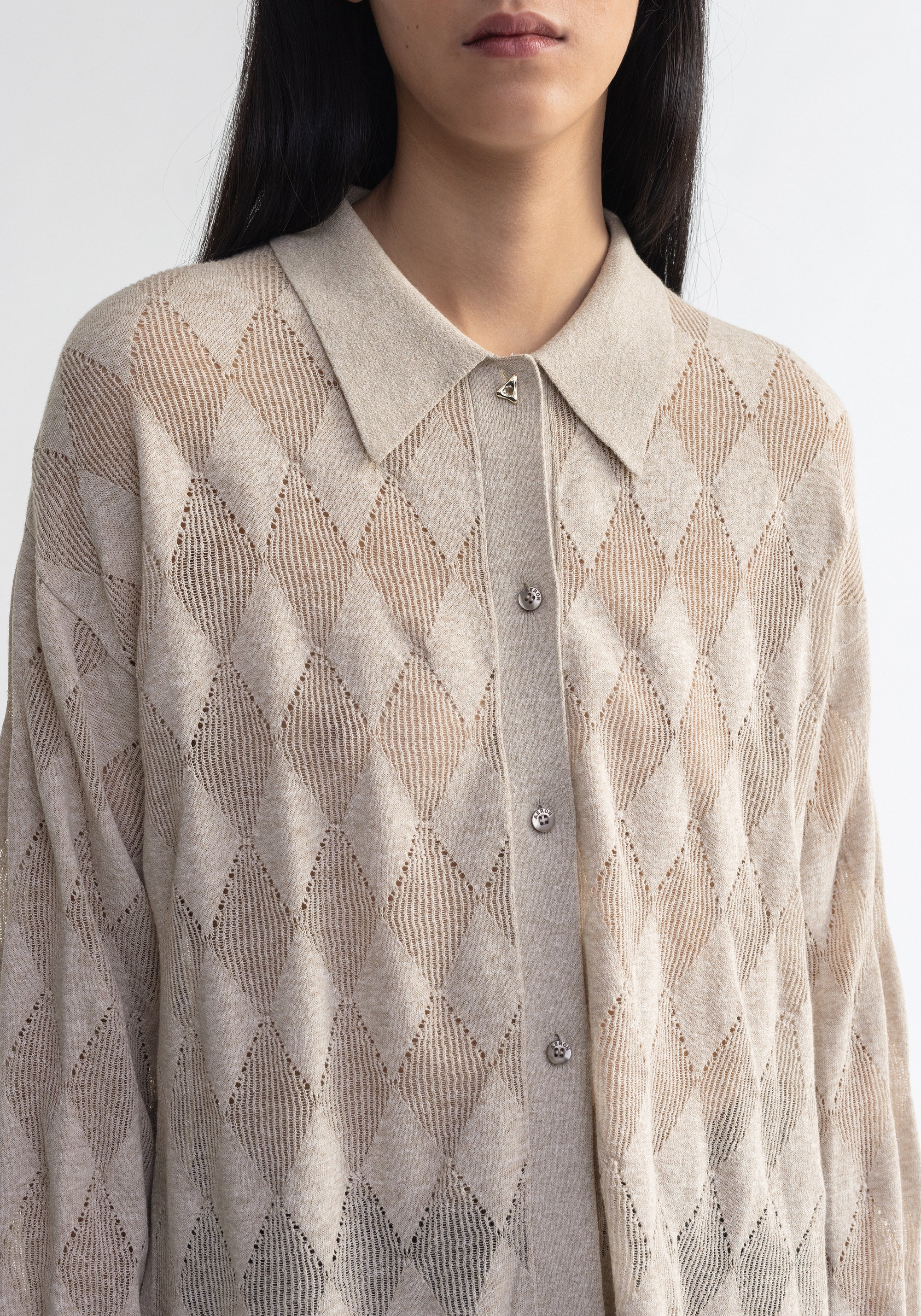 Cardigan Tamara en lin mélangé - Hay