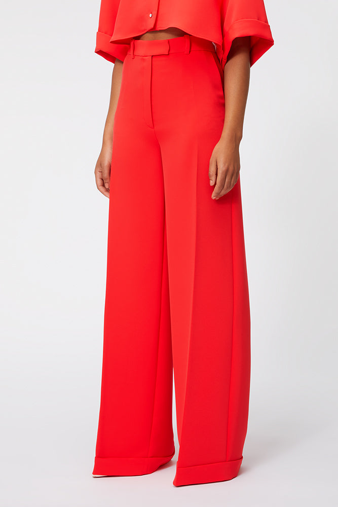 Red / WAISTED TAILO TROUSER