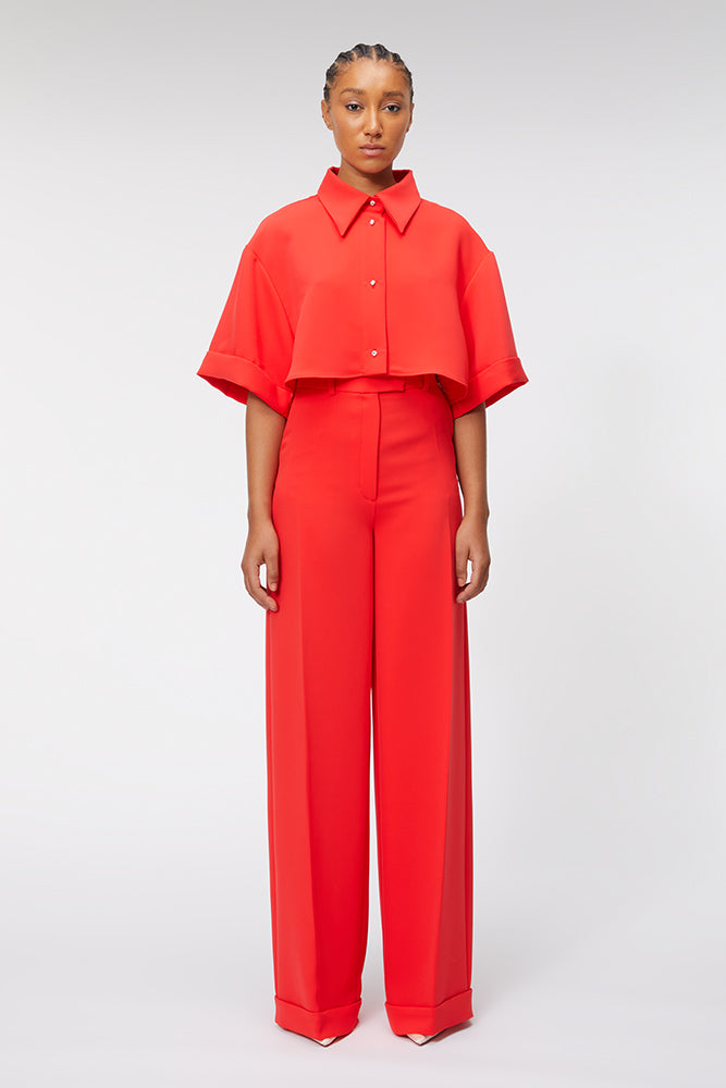 Red / WAISTED TAILO TROUSER