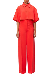 Pantalon de tailleur à taille marquée - Red