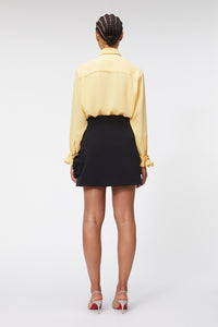 Black / ROSE APPLIQUE MINI SKIRT