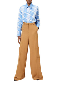 Pantalon cargo en laine mélangée - Brown