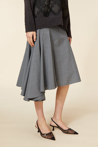 Grey / GODET SKIRT