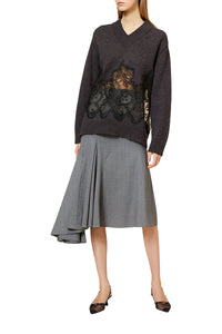 Jupe asymétrique en laine - Grey