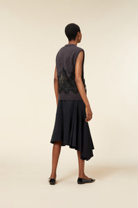 Black / GODET SKIRT