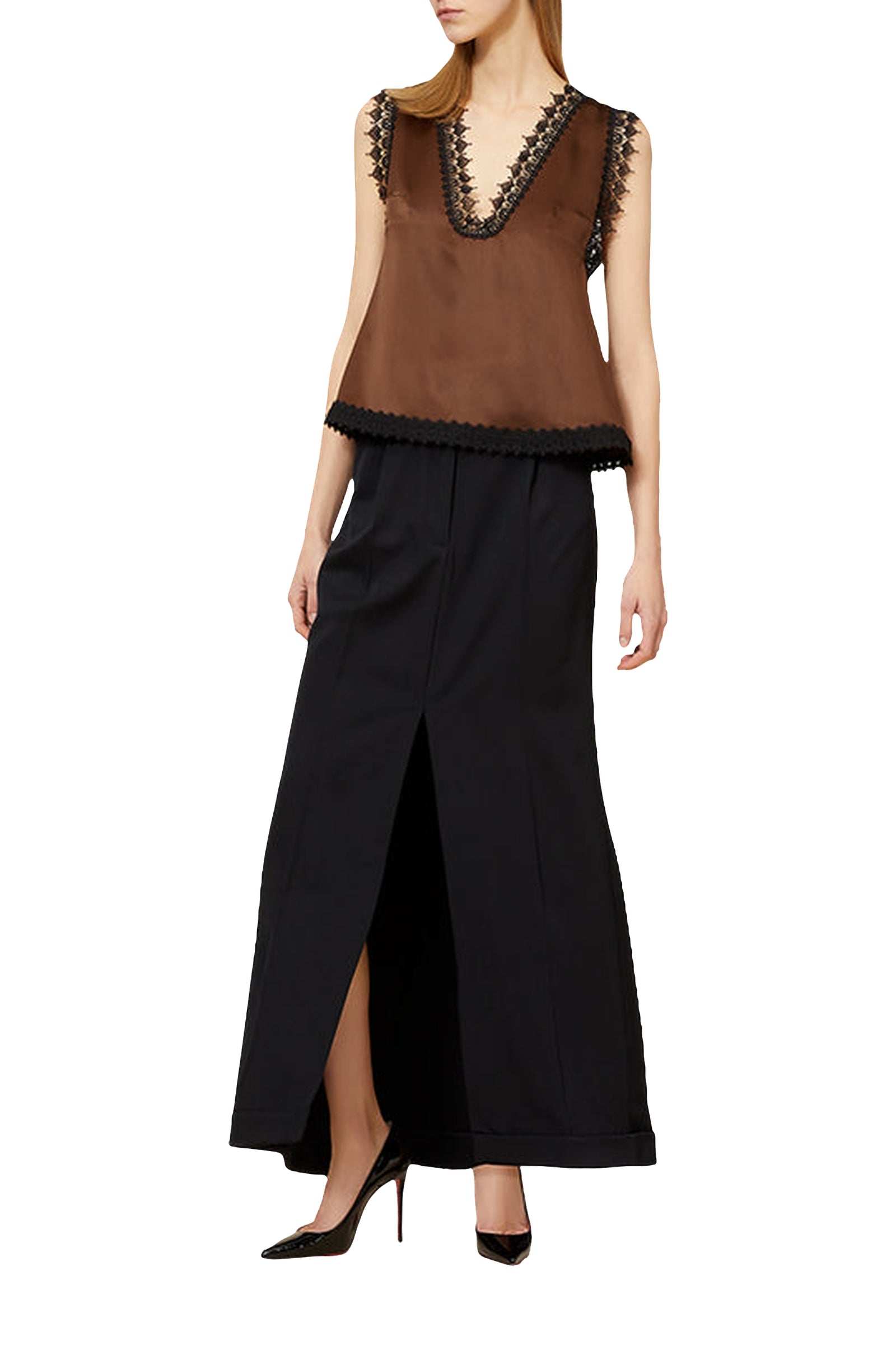 Black / MAXI TAILORED SKIRT