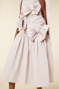 Pink / BOW DRAPE SKIRT