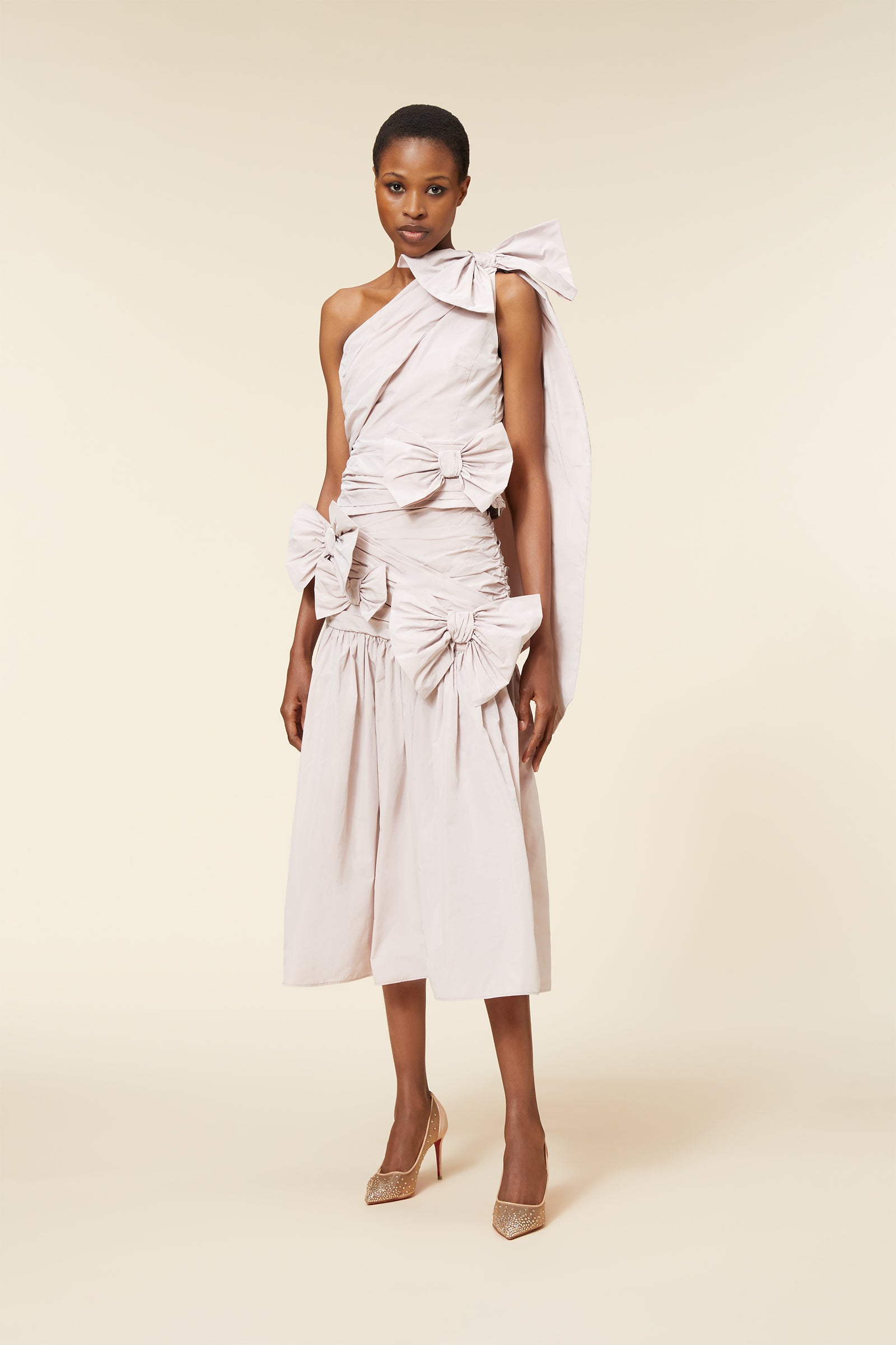 Pink / BOW DRAPE SKIRT
