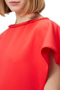 Red / BRAID DETAIL MIDI DRESS