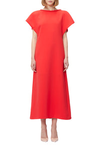 Red / BRAID DETAIL MIDI DRESS