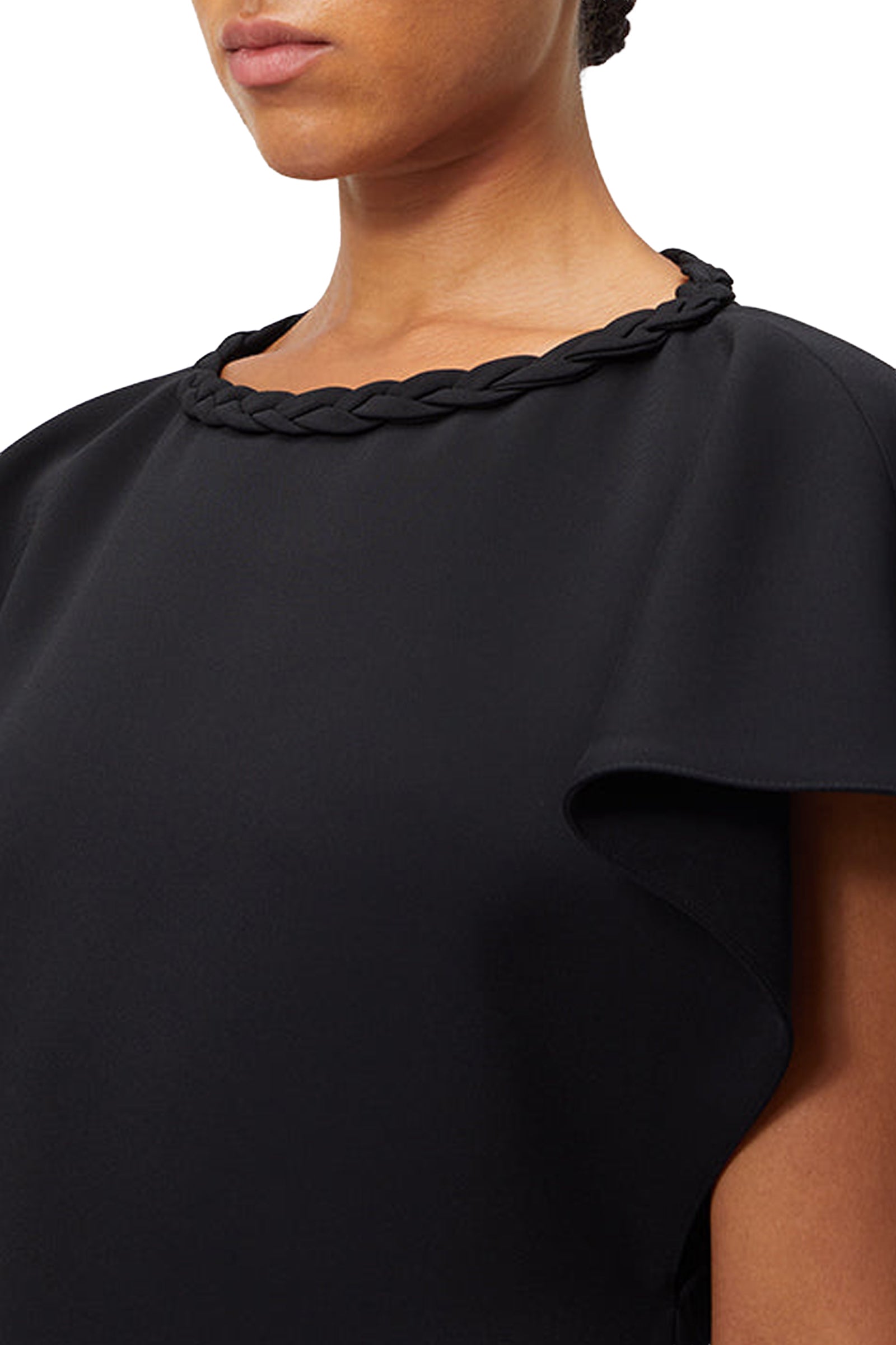 Robe midi avec détails tressés - Black
