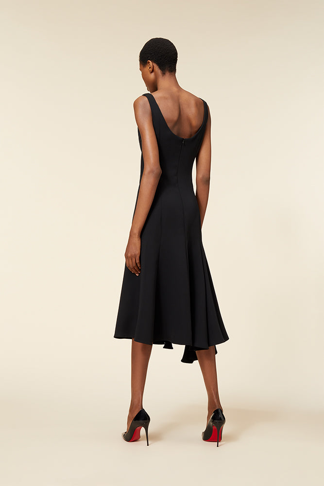 Black / COUTURE CORSET GODET DRESS