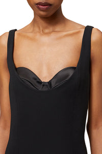 Robe midi corset en soie mélangée - Black