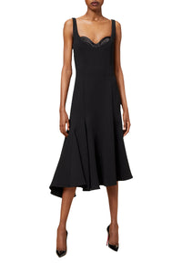 Black / COUTURE CORSET GODET DRESS