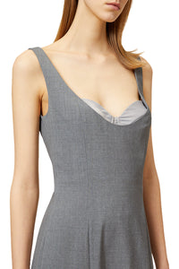 Robe midi corset en laine - Grey
